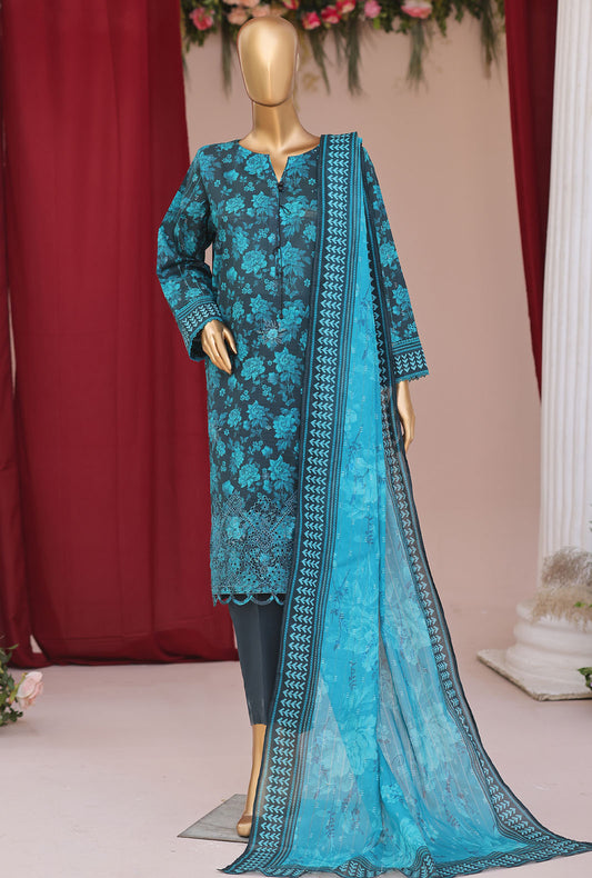 Vital by HZ Textiles Embroidered Lawn Suit Unstitched 3 Piece VEC - 06