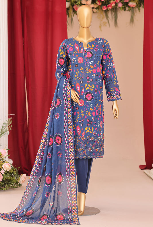 Vital by HZ Textiles Embroidered Lawn Suit Unstitched 3 Piece VEC - 08