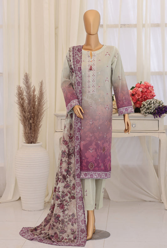 Virsa by HZ Textiles Embroidered Lawn Suit Unstitched  3 Piece VEC - 1168