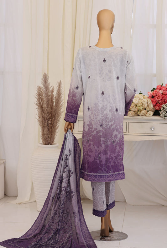 Virsa by HZ Textiles Embroidered Lawn Suit Unstitched  3 Piece VEC - 1208