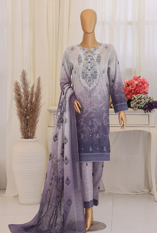 Virsa by HZ Textiles Embroidered Lawn Suit Unstitched  3 Piece VEC - 1209