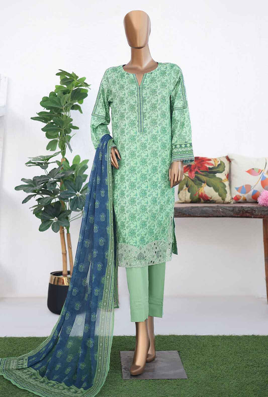 3 Piece Unstitched - Virsa Meenakari Digital Printed Embroidered Suit VMC-111-A