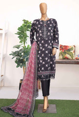 3 Piece Unstitched - Virsa Meenakari Digital Printed Embroidered Suit VMC-86