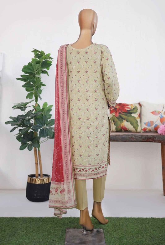 3 Piece Unstitched - Virsa Meenakari Digital Printed Embroidered Suit VMC-91