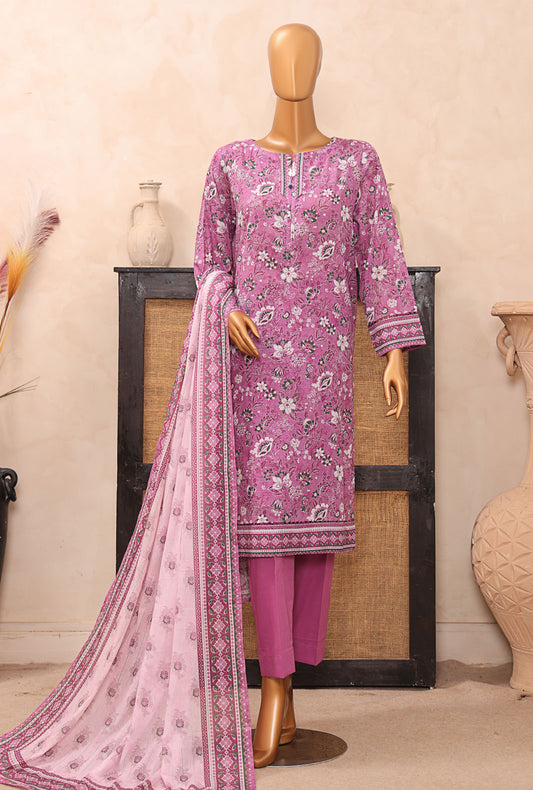 Vital Printed Slub Lawn Unstitched Suit by HZ Textiles VP - 03