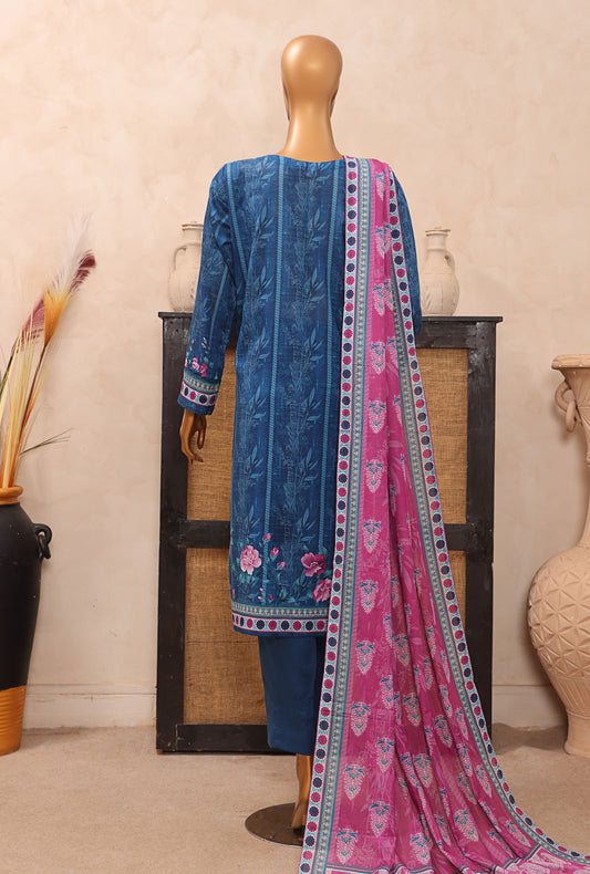 Vital Printed Slub Lawn Unstitched Suit by HZ Textiles VP - 07