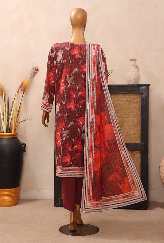 Vital Printed Slub Lawn Unstitched Suit by HZ Textiles VP - 10 - A
