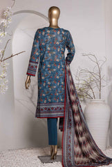 3 Piece Unstitched - Vital Prints Digital Printed Suit - VP-154