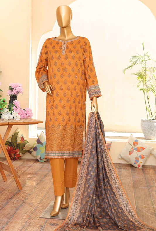 3 Piece Unstitched - Zouq Embroiderd Suit - ZEC-161