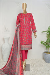 3 Piece Unstitched Khaddar Embroidered Suit